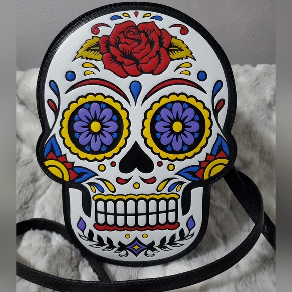 Sugar Skull Halloween Mad Engine Crossbody - Picture 2 of 8